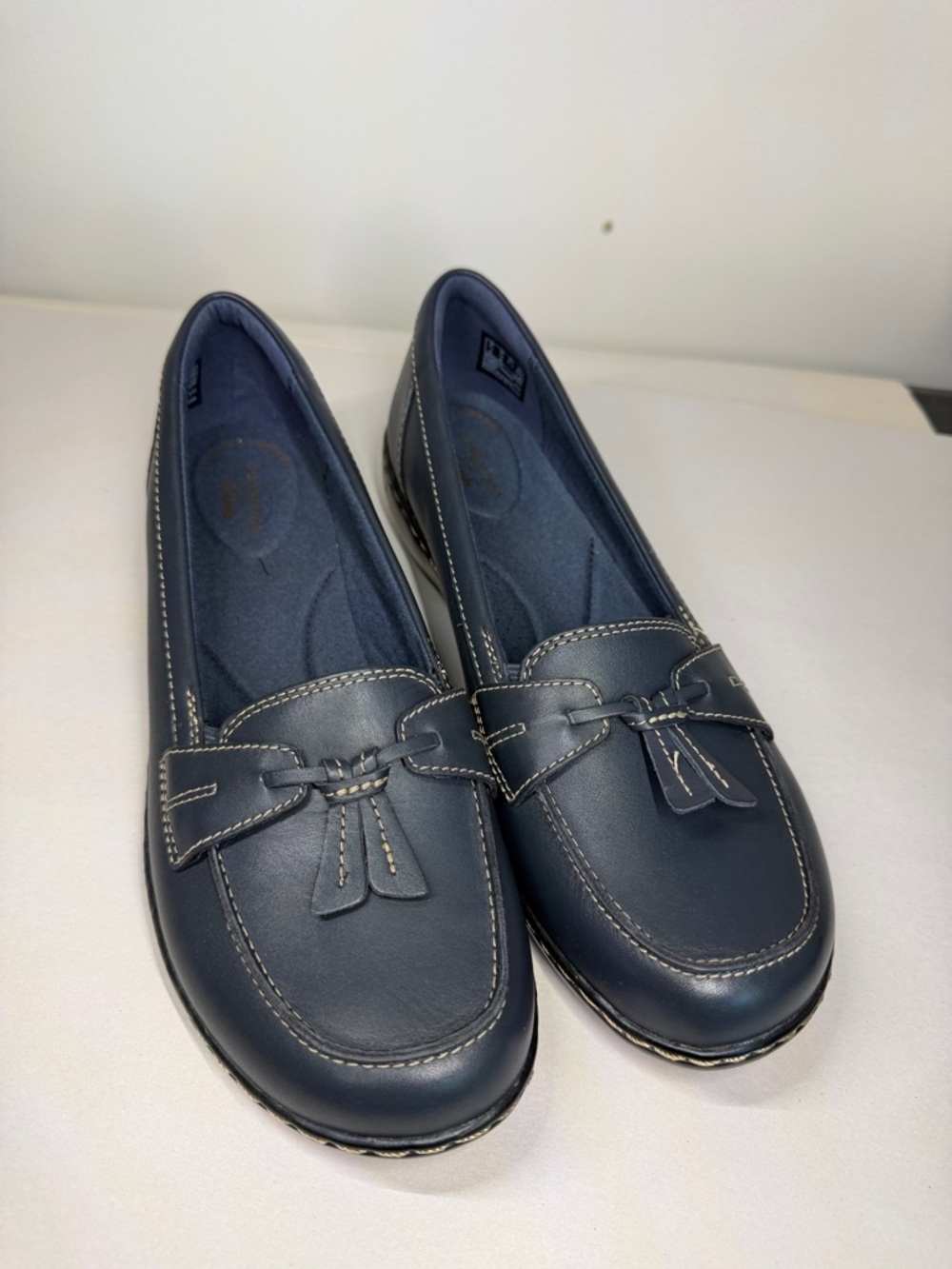 Clarks Navy Blue Leather Loafers